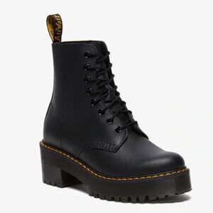 NEW Dr Martens Shriver Hi Leather Lace Up Black Platform Boots Size US 7
